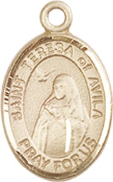 [9102KT] 14kt Gold Saint Teresa of Avila Medal