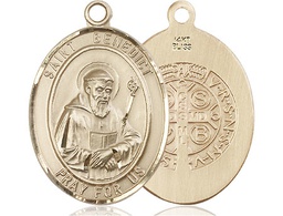 [7008KT] 14kt Gold Saint Benedict Medal