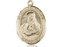 [7011KT] 14kt Gold Saint Frances Cabrini Medal
