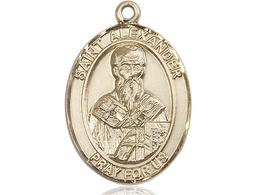[7012KT] 14kt Gold Saint Alexander Sauli Medal