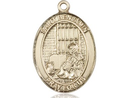 [7013KT] 14kt Gold Saint Benjamin Medal