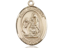 [7014KT] 14kt Gold Saint Catherine of Siena Medal