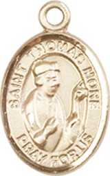[9109KT] 14kt Gold Saint Thomas More Medal