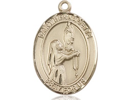 [7017KT] 14kt Gold Saint Bernadette Medal