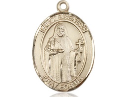 [7018KT] 14kt Gold Saint Brendan the Navigator Medal