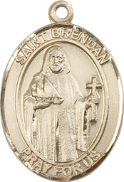 [7018KT] 14kt Gold Saint Brendan the Navigator Medal