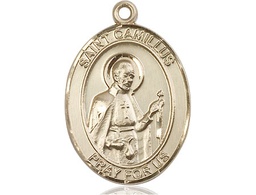 [7019KT] 14kt Gold Saint Camillus of Lellis Medal
