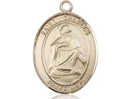 [7020KT] 14kt Gold Saint Charles Borromeo Medal