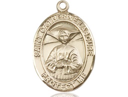 [7021KT] 14kt Gold Saint Catherine Laboure Medal