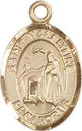 [9121KT] 14kt Gold Saint Valentine of Rome Medal
