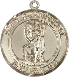 [7022RDKT] 14kt Gold Saint Christopher Medal