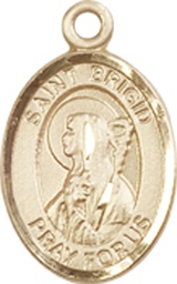 [9123KT] 14kt Gold Saint Brigid of Ireland Medal