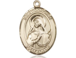 [7023KT] 14kt Gold Saint Dorothy Medal