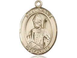 [7025KT] 14kt Gold Saint Dennis Medal