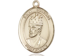 [7026KT] 14kt Gold Saint Edward the Confessor Medal