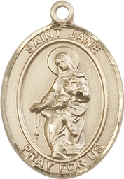 [7029KT] 14kt Gold Saint Jane of Valois Medal