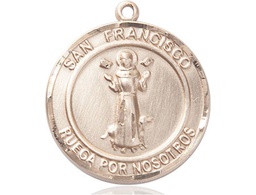 [7036RDSPKT] 14kt Gold San Francis of Assisi Medal