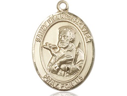 [7037KT] 14kt Gold Saint Francis Xavier Medal