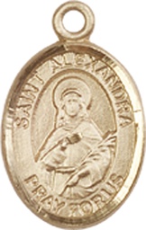 [9215KT] 14kt Gold Saint Alexandra Medal