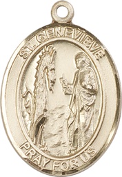 [7041KT] 14kt Gold Saint Genevieve Medal