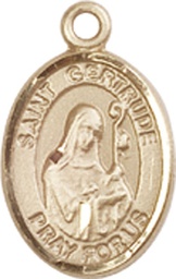 [9219KT] 14kt Gold Saint Gertrude of Nivelles Medal