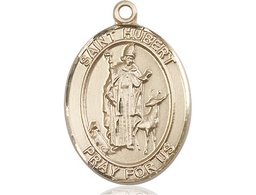 [7045KT] 14kt Gold Saint Hubert of Liege Medal
