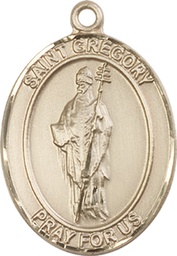[7048KT] 14kt Gold Saint Gregory the Great Medal