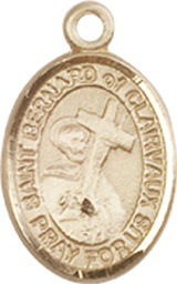 [9233KT] 14kt Gold Saint Bernard of Clairvaux Medal