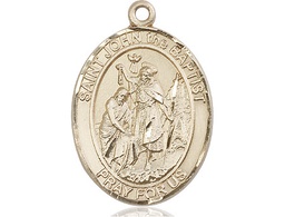 [7054KT] 14kt Gold Saint John the Baptist Medal