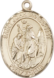 [7054KT] 14kt Gold Saint John the Baptist Medal