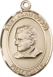 [7055KT] 14kt Gold Saint John Bosco Medal