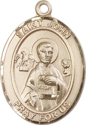 [7056KT] 14kt Gold Saint John the Apostle Medal