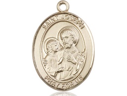 [7058KT] 14kt Gold Saint Joseph Medal