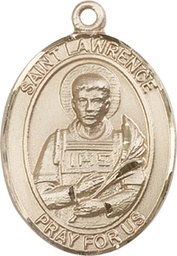 [7063KT] 14kt Gold Saint Lawrence Medal