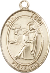 [7068KT] 14kt Gold Saint Luke the Apostle Medal