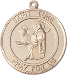 [7068RDKT] 14kt Gold Saint Luke the Apostle Medal
