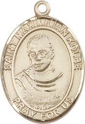 [7073KT] 14kt Gold Saint Maximilian Kolbe Medal