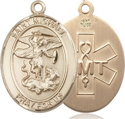 [7076KT10] 14kt Gold Saint Michael EMT Medal