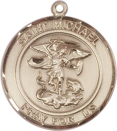 [7076RDKT] 14kt Gold Saint Michael the Archangel Medal
