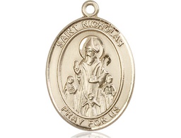 [7080KT] 14kt Gold Saint Nicholas Medal