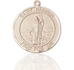 [7084RDKT] 14kt Gold Saint Patrick Medal