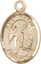 [9298KT] 14kt Gold Saint Fiacre Medal