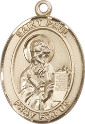 [7086KT] 14kt Gold Saint Paul the Apostle Medal