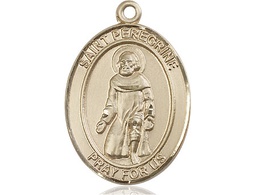[7088KT] 14kt Gold Saint Peregrine Laziosi Medal