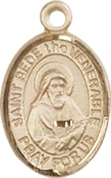 [9302KT] 14kt Gold Saint Bede the Venerable Medal