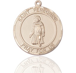 [7088RDKT] 14kt Gold Saint Peregrine Medal