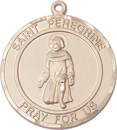 [7088RDKT] 14kt Gold Saint Peregrine Medal