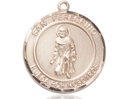 [7088RDSPKT] 14kt Gold San Peregrino Medal