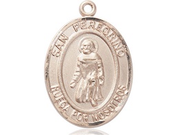 [7088SPKT] 14kt Gold San Peregrino Medal
