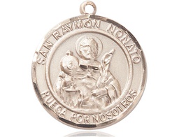 [7091RDSPKT] 14kt Gold San Raymon Nonato Medal
